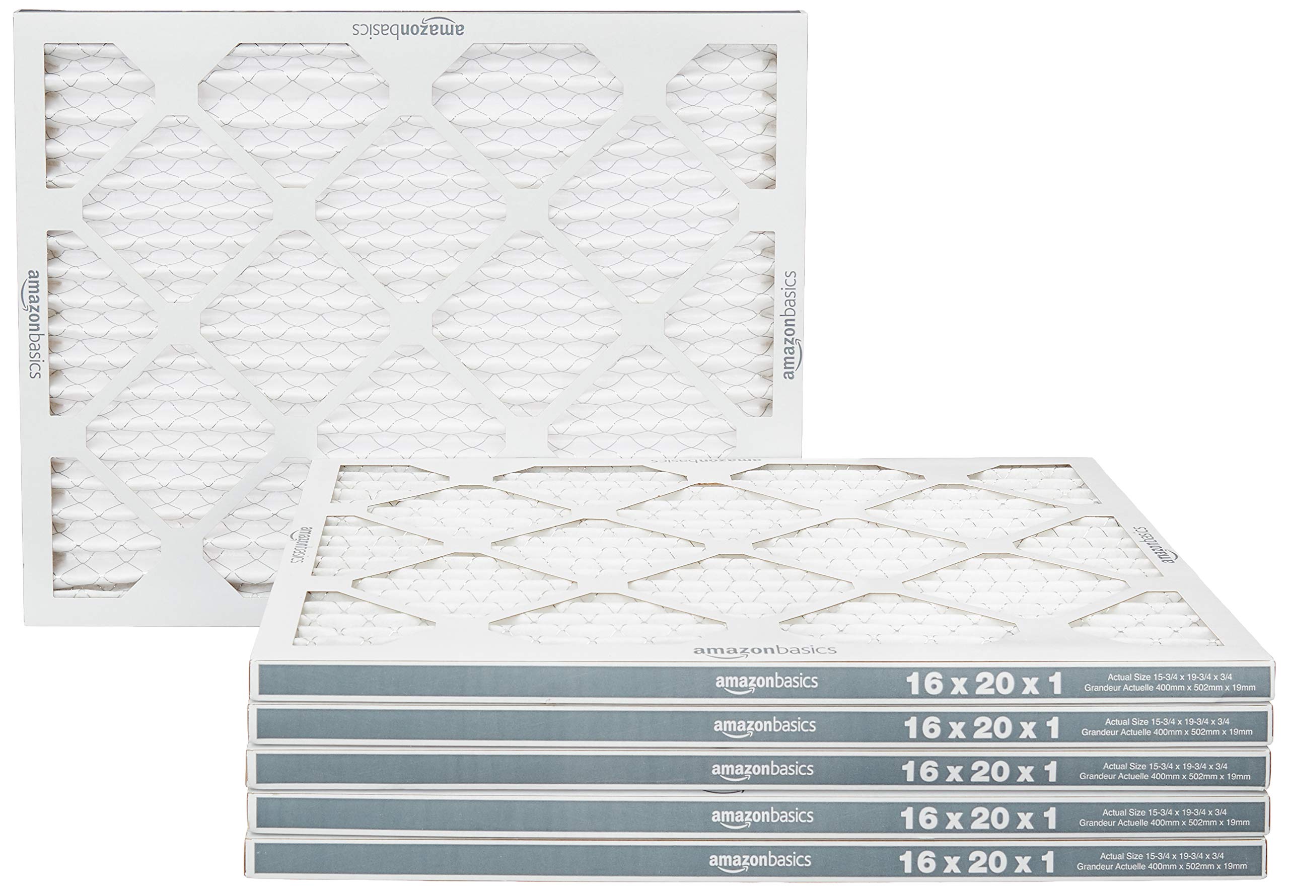 Amazon Basics Merv 11 AC Furnace Air Filter - 16'' x 20'' x 1'', 6-Pack