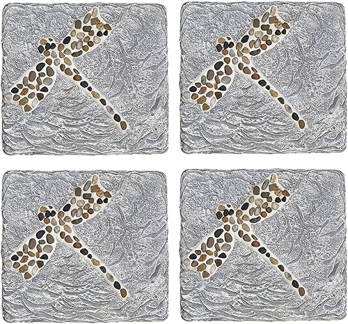 Miniatura 5 de 4 piedras para jardín, tallado clásico de flores chinas, piedras decorativas para pasarela de jardín al aire libre, parterales y caminos de césped