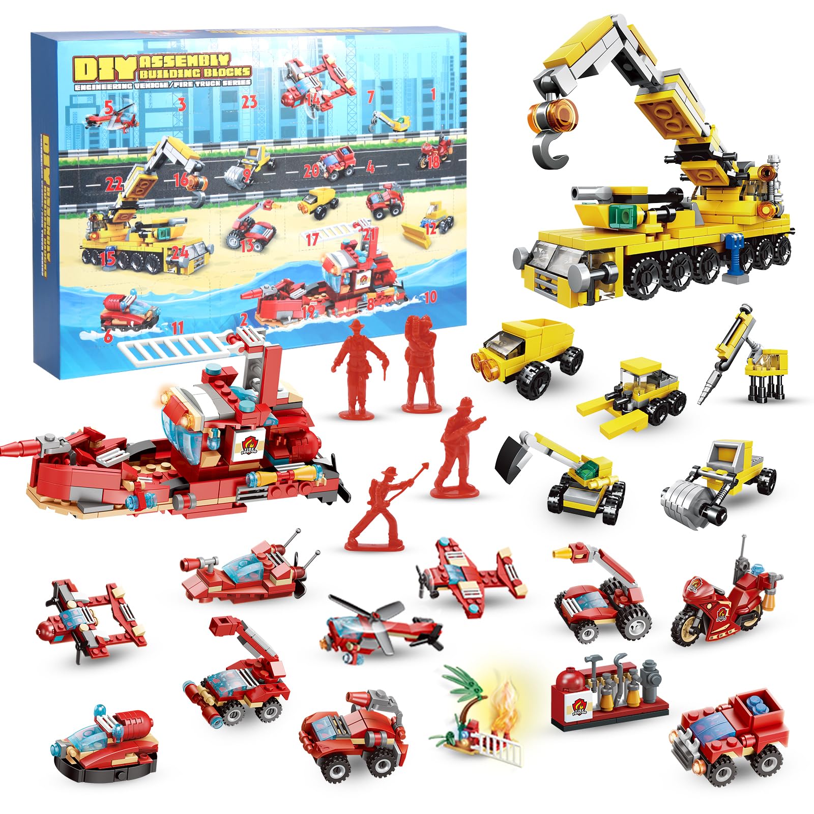 Photo 1 of Advent Calendar 2023 Kids 24 Days Building Blocks Toy Set Christmas Countdown Calendar Toys Gifts for Boys Girls 3+ Years Old