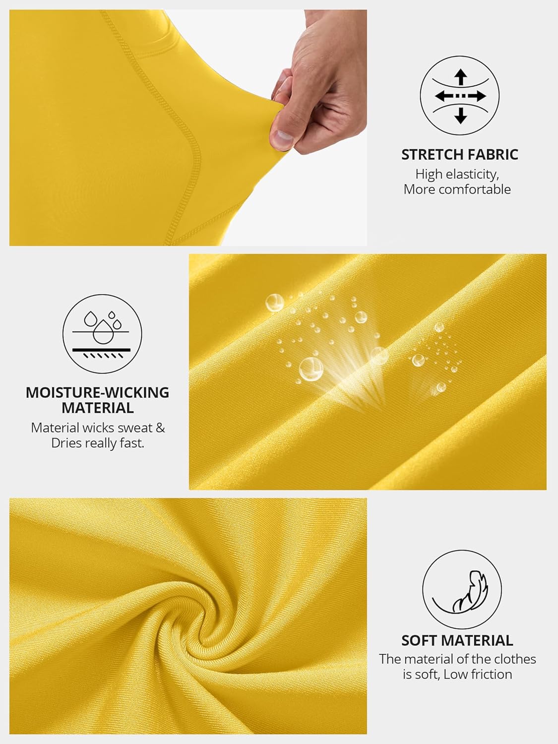 Runhit Men's 3/4 Compression Pants with Pockets,Athletic Leggings Running Capri Tights,Workout Basketball Gym Base Layer - Image 3