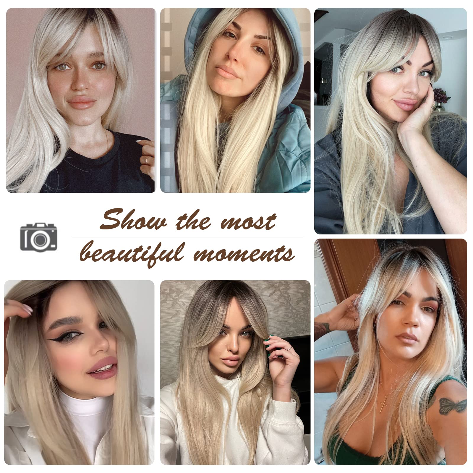 Amazon.com : HAIRCUBE Ombre Light Blonde Wigs for Women,Long 