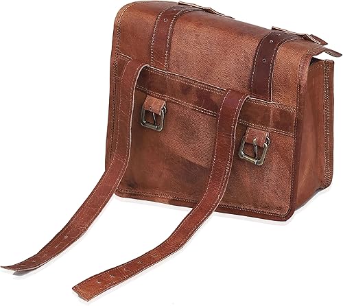 Miniatura 4 de cuero Alforjas de cuero para motocicleta, bolsas de equipaje para motocicleta, bolsas laterales para motocicleta, bolsas de viaje para bicicleta