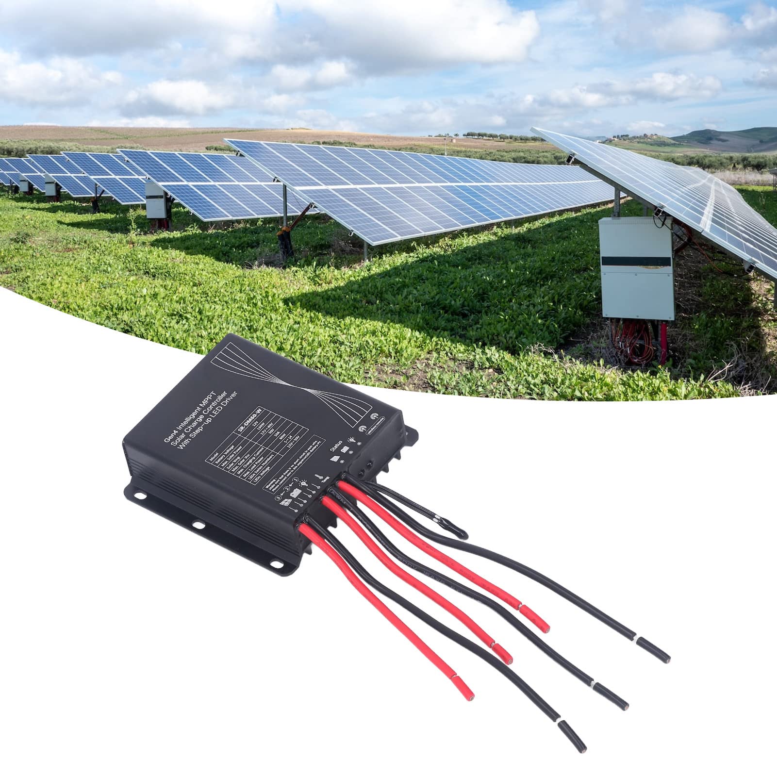 Controlador De Carga Solar MPPT, 20A 12V Auto IP67 Regulador De Batería De Panel Solar A Prueba De Agua Con Controlador De Paso LED Regulador Inteligente De Batería Para Sistema Solar Caravana Barco