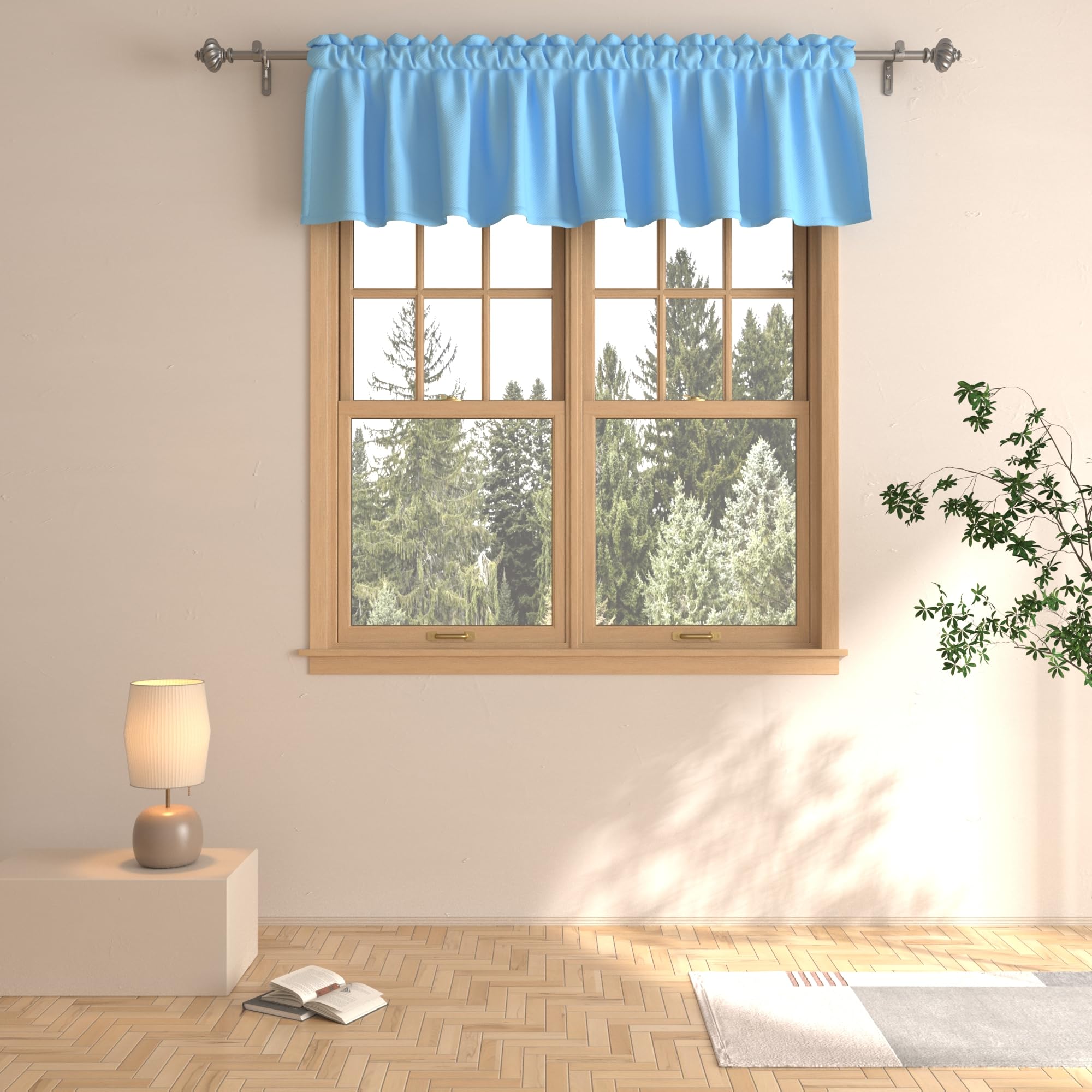 Cantonnière bleu ciel haut de gamme 40,6 cm triple tissage lourd