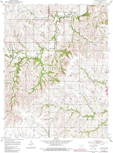 YellowMaps Dover KS topo map, 124000 Scale, 7.5 X 7.5 Minute, Historical, 1952, Updated 1982, 26.82 x 20.79 in