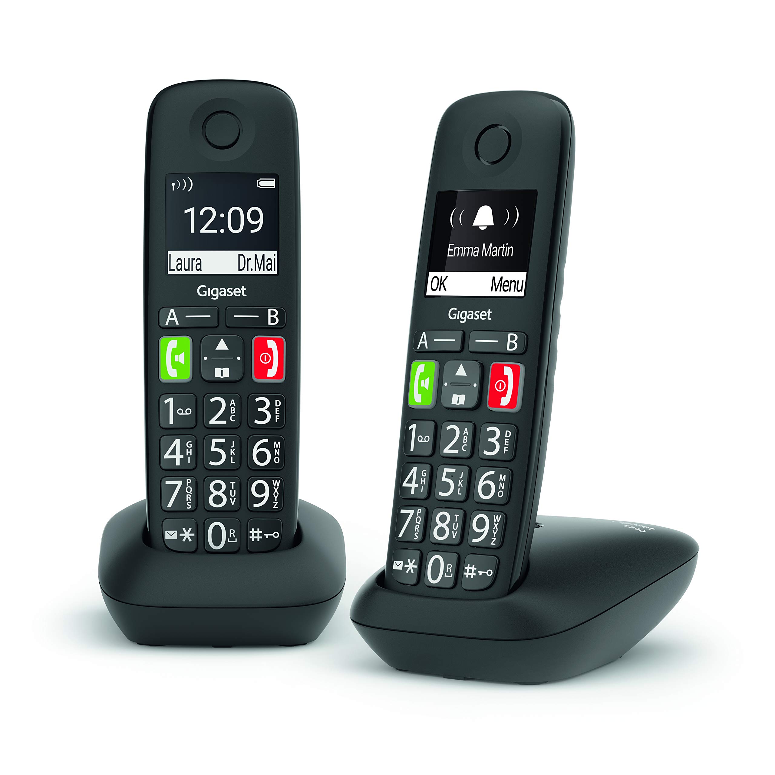 swissvoice Xtra 2355, DECT-draadloze telefoon met grote toetsen en antwoordapparaat, audioboost, luide beltonen, compatibel met hoortoestellen, oproepblokkeringsfunctie