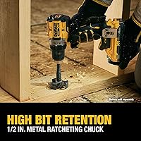 Vista 9 de DEWALT Taladro/destornillador inalámbrico de 1/2 pulgada sin escobillas MAX XR de 20 V (solo herramienta) (DCD801B)