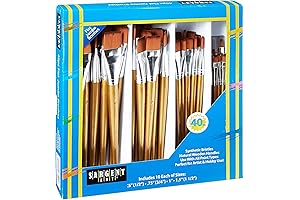 Sargent Art Flat Jumbo Brush Set with Natural Wood Handles