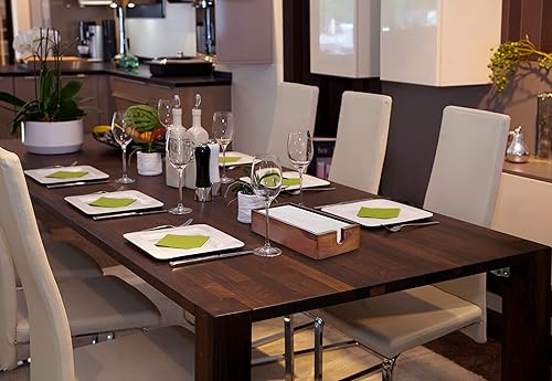 Miniatura 7 de Servilletero para toallas de invitados de Acacia de 10 x 6 pulgadas, bandeja de papel para toallas de mano para papel y tela en la mesa, encimera de