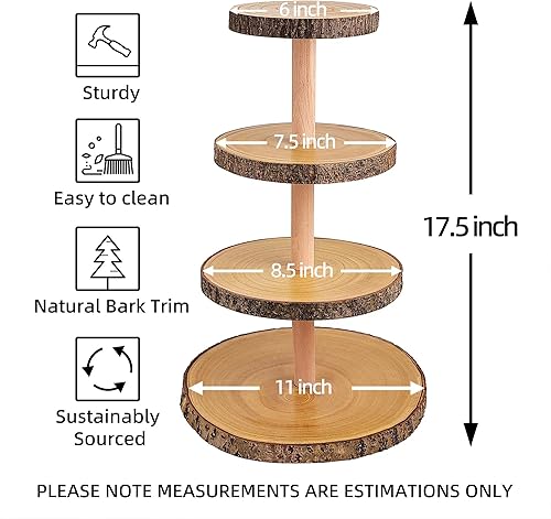 Miniatura 5 de Hanson and Bennett Soporte rústico para tartas y soporte de madera para cupcakes, impresionante soporte rústico para tartas de boda y soporte