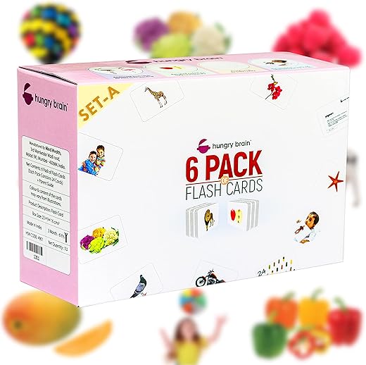 My First Pack of 6A Flash Cards for Toddlers, 144 Cards - 288 Sides, Montessori, Educational, Kindergarten, Preschool Learning Activities, Gifts, Kids, 1-4 Years Babies