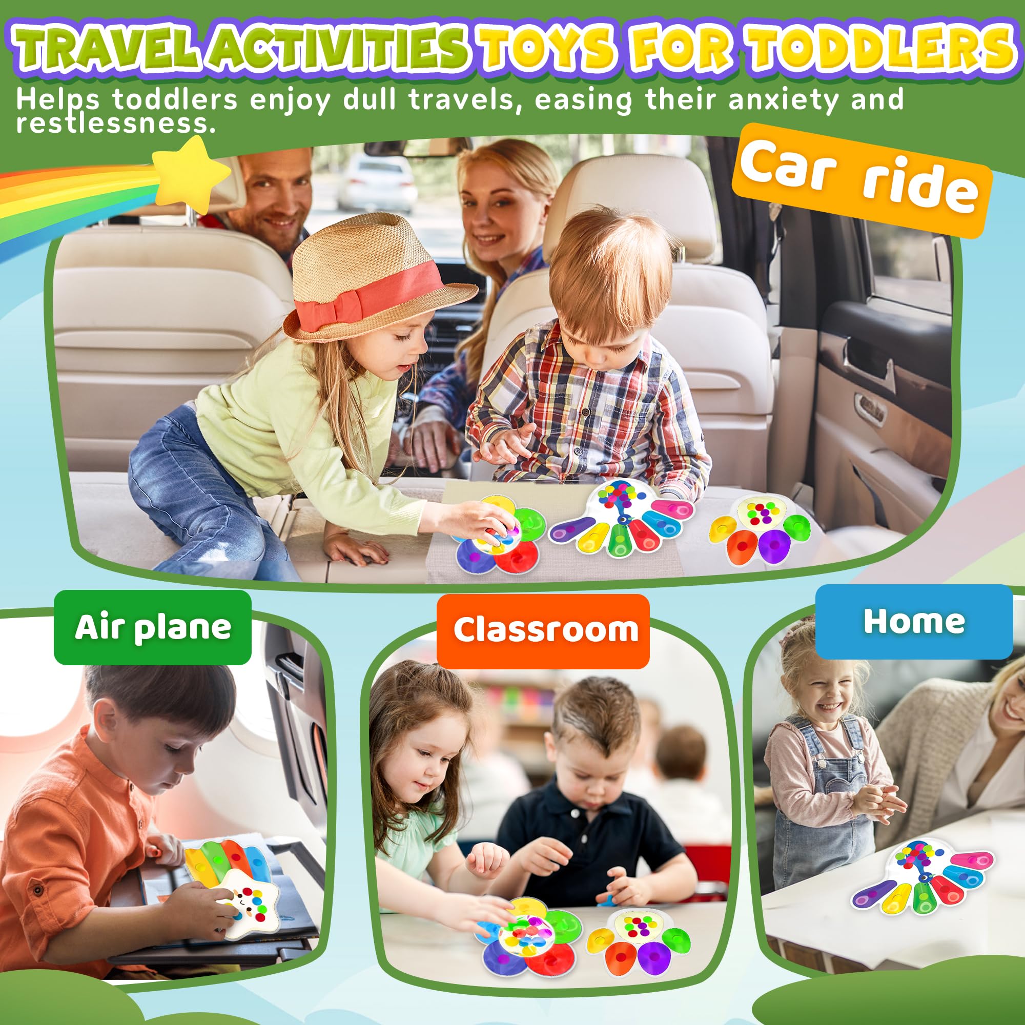 Sensorisches Spielzeug für Kleinkinder, Reisespielzeug, Roadtrip-Aktivitäten für Kinder, 3–5, Feinmotorik, Autismus, autistisches Fidget-Spielzeug für Klassenzimmer, beruhigendes Spielzeug für Kinder