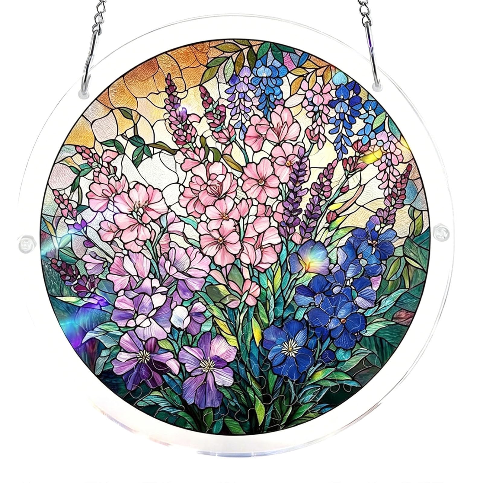 Acrylic Jigsaw Puzzle Suncatcher,Acrylic Puzzle Suncatcher,for Doors Garden and Window Hanging&Birthday Mom Women Adults Gift-19 CM,A — view 30