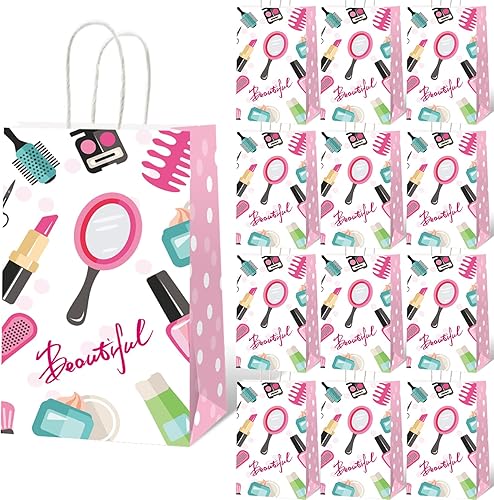 gisgfim 12 bolsas de regalo para fiestas de cumpleaños, regalos de spa, bolsas de regalo de papel, para fiestas temáticas de spa, para niños, niñas,