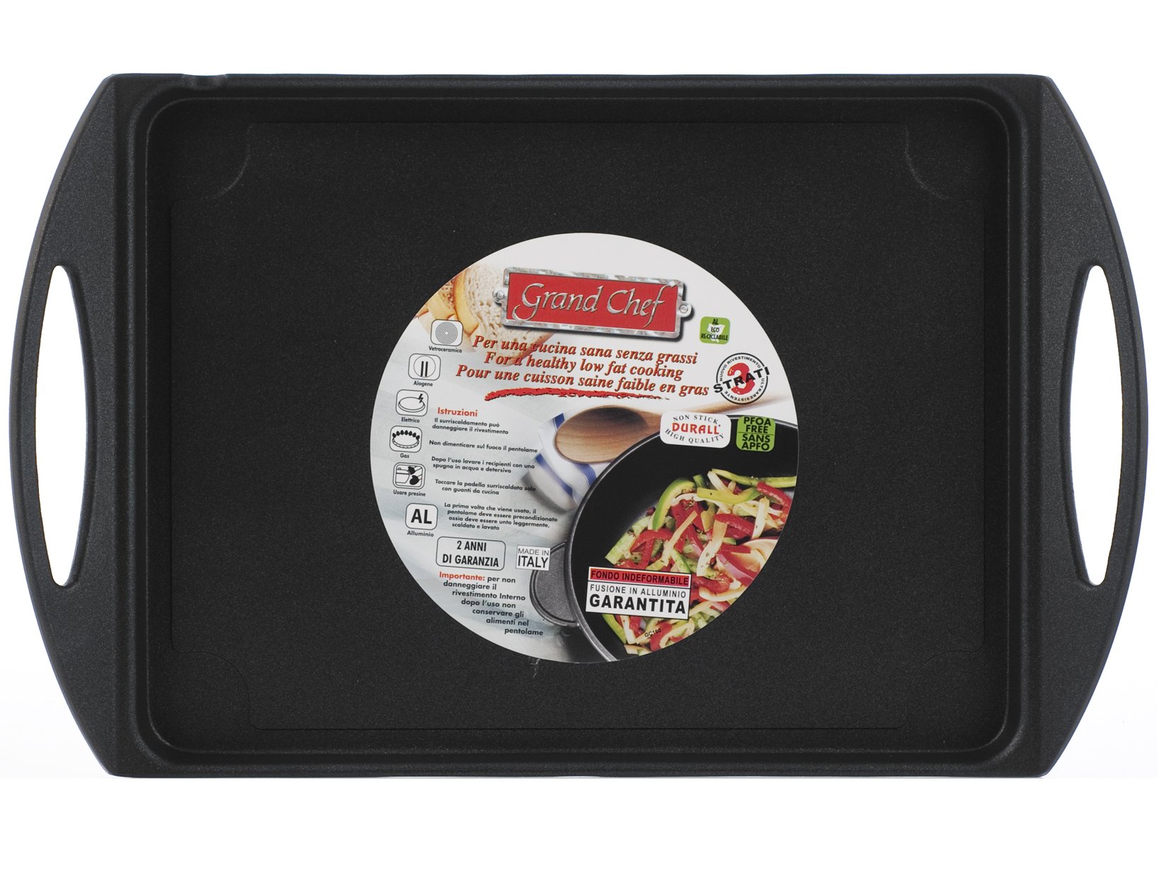 ANTIK ARS Piastra liscia antiaderente granchef 34x26 Pentole Cucina