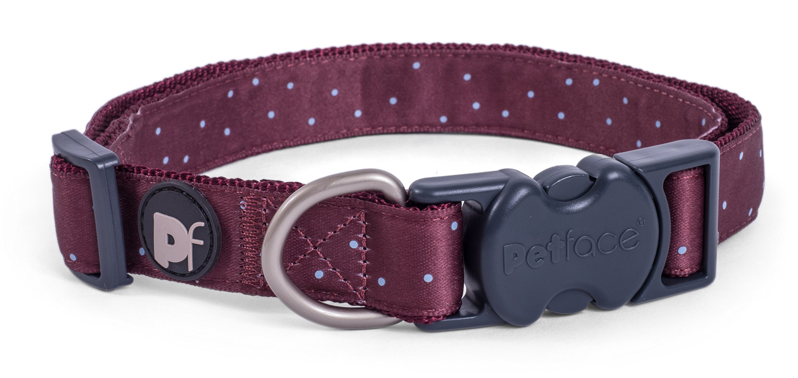 Petface Ox Blood Ditsy Spot Dog Collar, Large