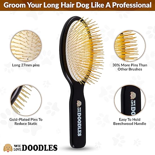 Miniatura 5 de We Love Doodles Cepillo grande para perros y peine desnatador de perros, elimina fácilmente los enredos del perro