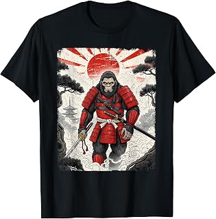 Samurai Bigfoot Japanese Vintage Graphic Sasquatch Funny T-Shirt
