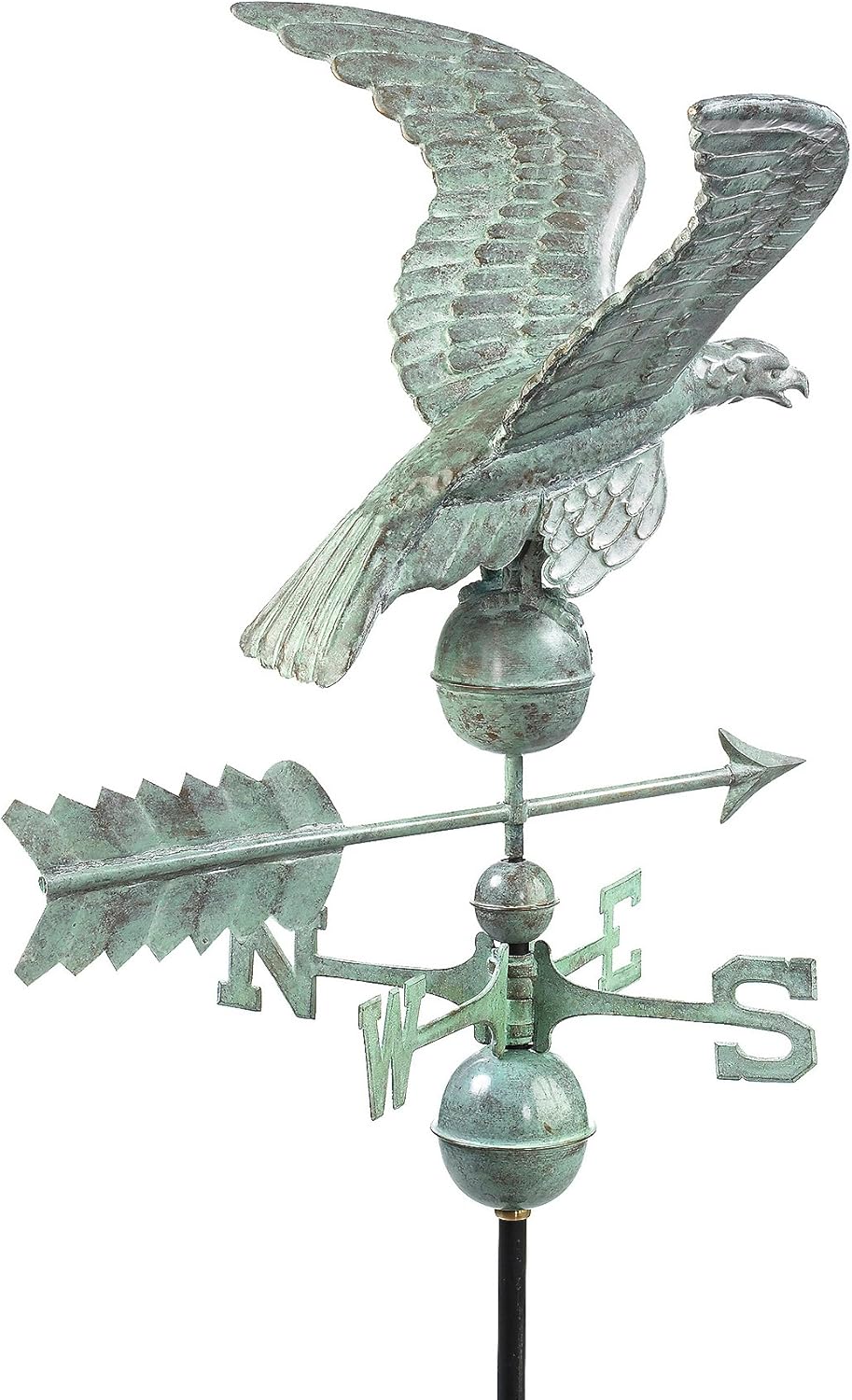 Good Directions Patina Copper Eagle Weathervane – Decorative Rooftop Accent for Barns, Homes, Sheds, and Cupolas – Durable & Handcrafted