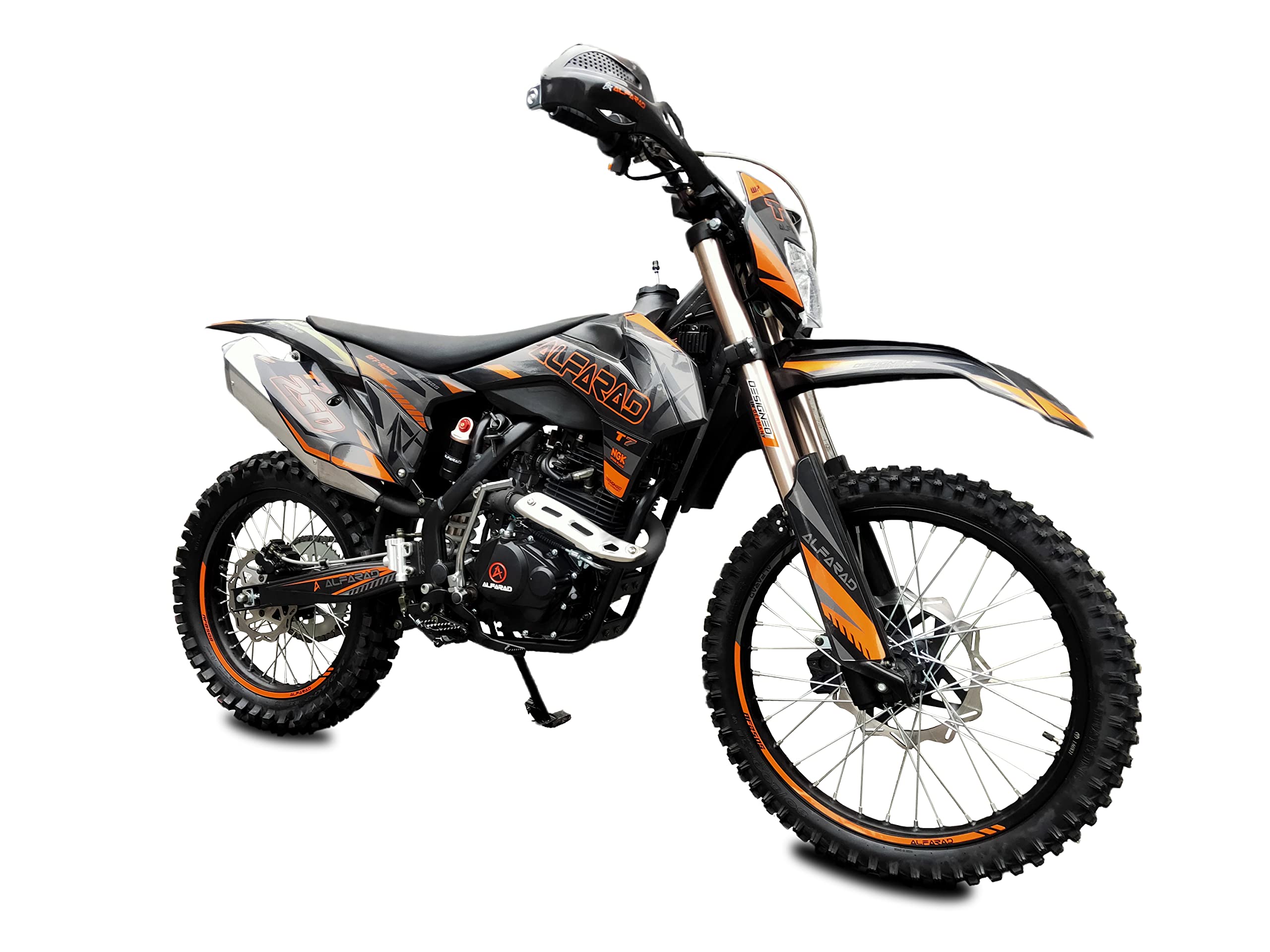 RV-Parts 250 cc Alfarad T7 Dirt Bike Full Cross Enduro Pit Bike Cross 21/18  Orange : Amazon.de: Automotive