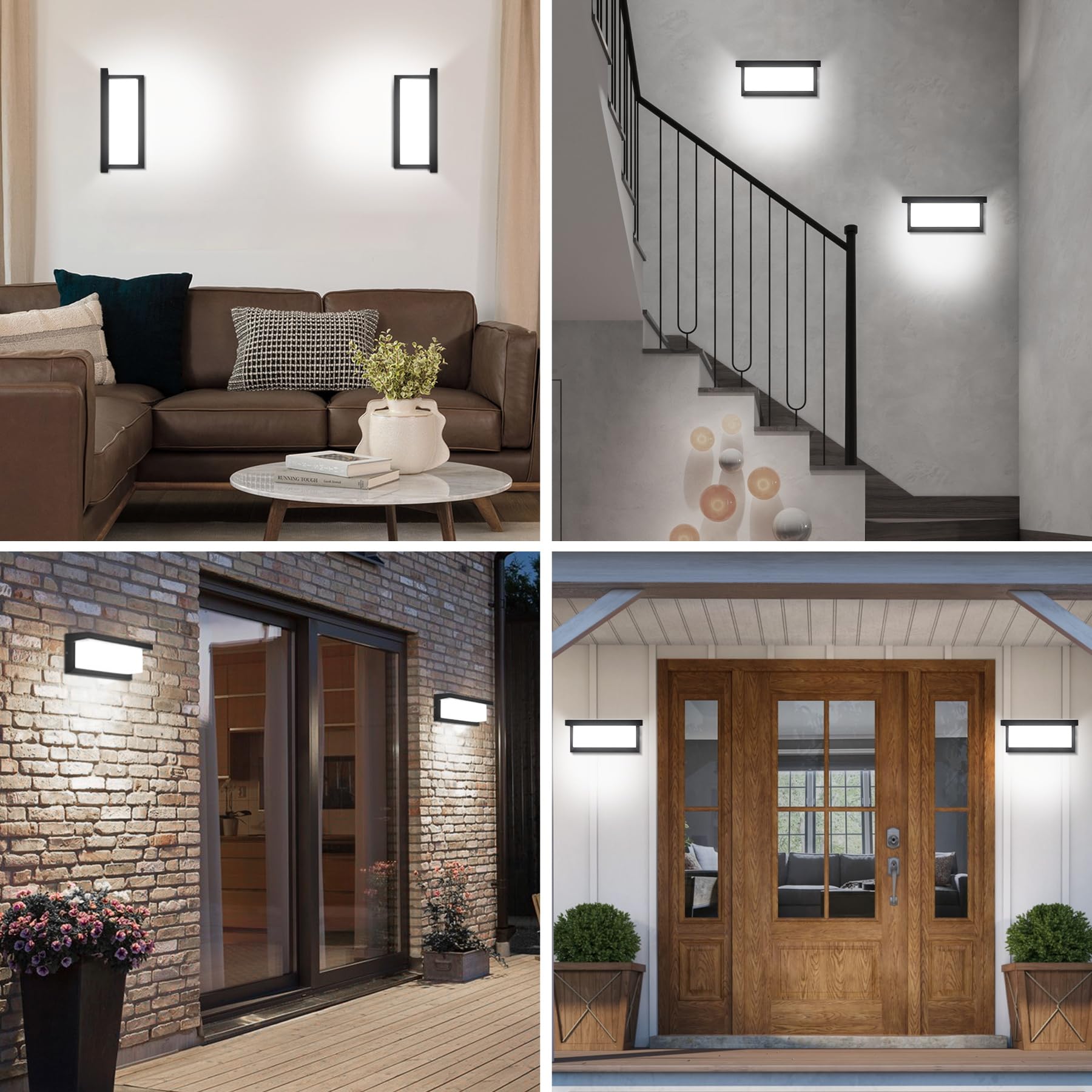 CHENBEN Aplique Pared Exterior,6500K 18W Luz Exterior,IP65 Impermeable Lampara Exterior,Aluminio luz led exterior para decoracion jardin,terraza,porche,patio, garaje