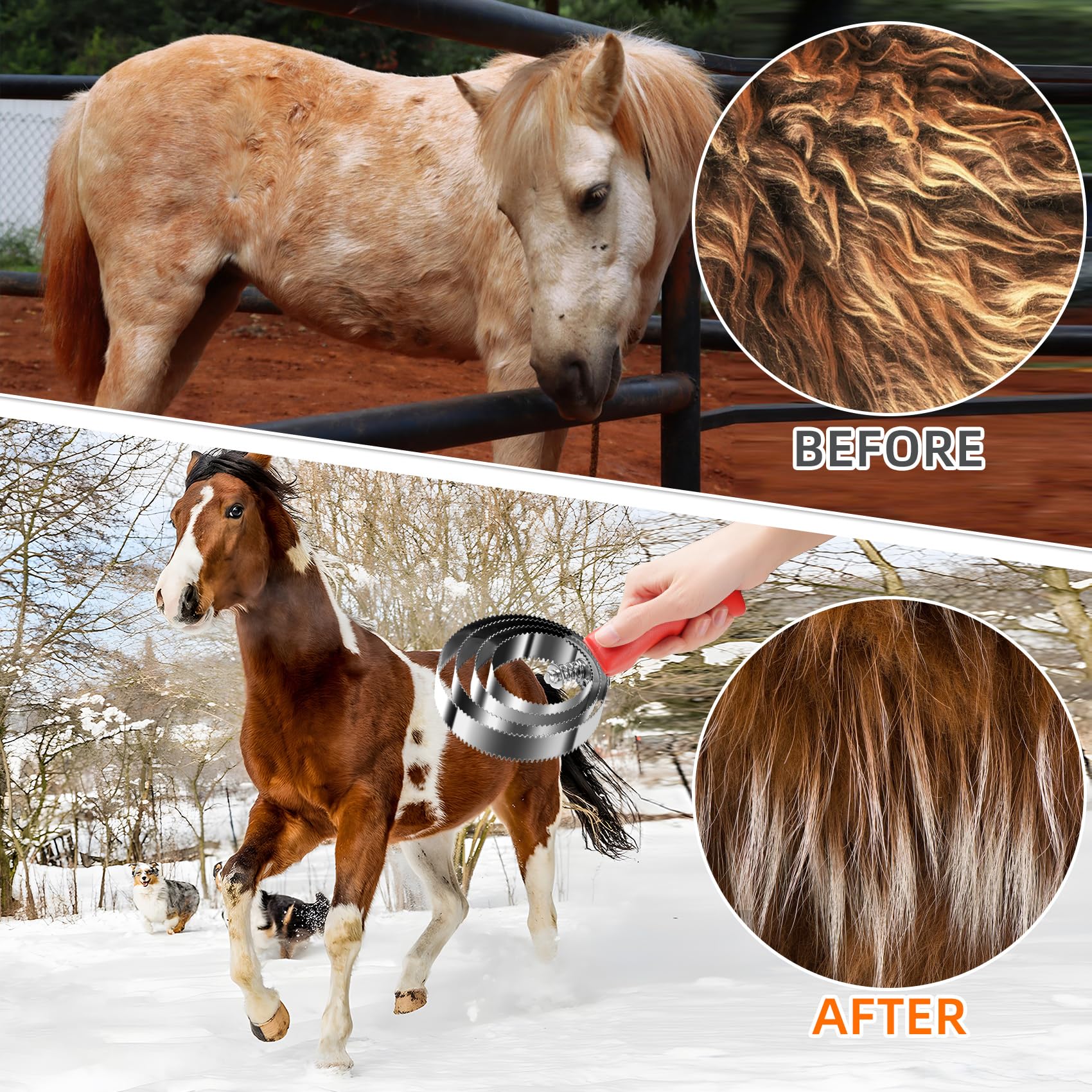 Stainless Steel Curry Comb for Horses & Pets -5