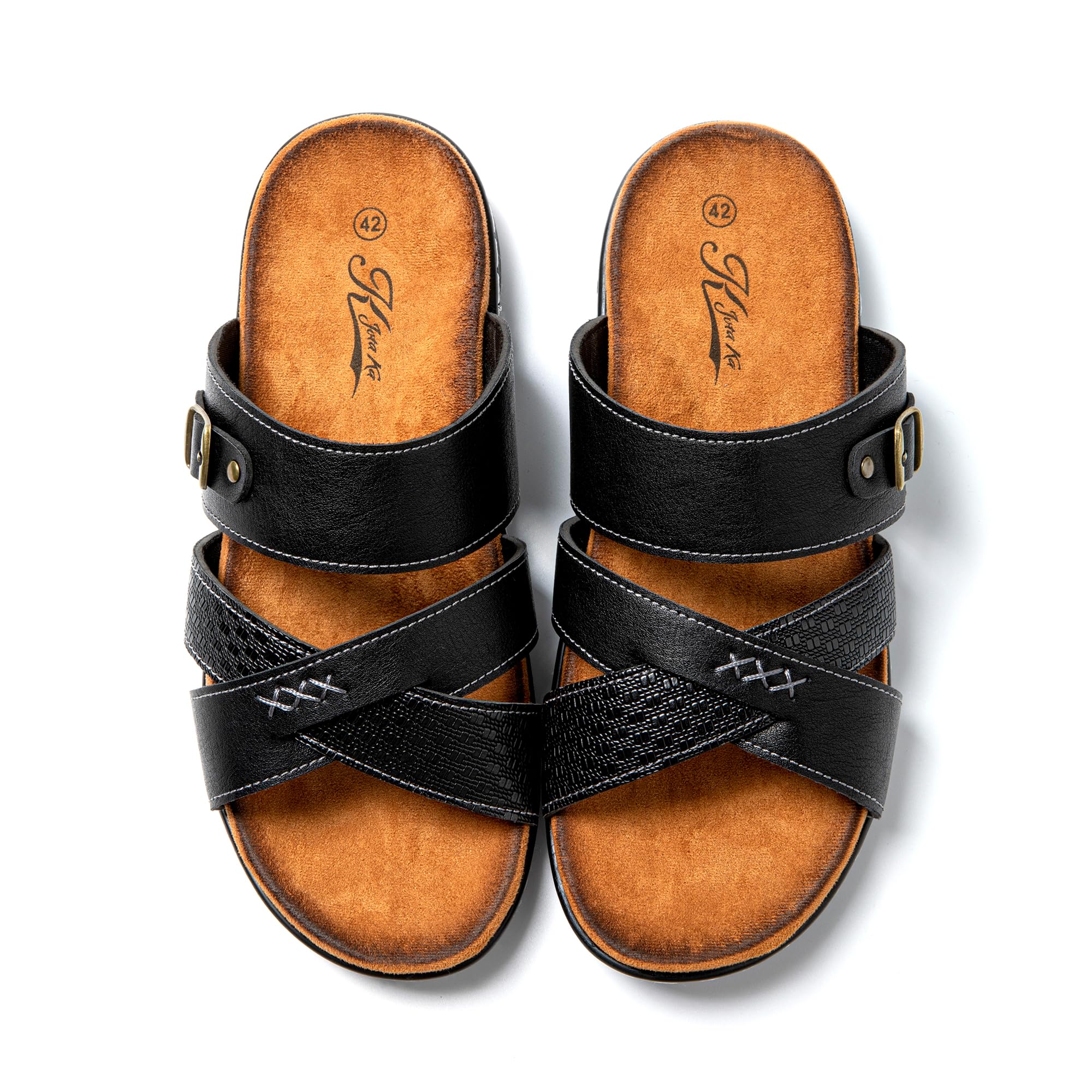 JOMIX Mules Homme Sandales de Plage Tongs Hommes Chaussons d'été Confortables pour Maison Piscine Douche