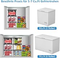 UHAPEER Fagyasztó Rendszerező 6 db Stackable Kosár Fogantyúval Csúszásmentes Alap - Black 7