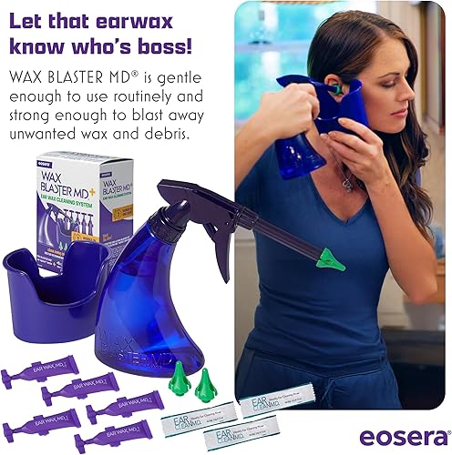 Miniatura 2 de eosera WAX BLASTER MD+ Kit de limpieza Disolver de cera de oído para adultos y niños Acción rápida, recomendado por médicos, clínicamente probado