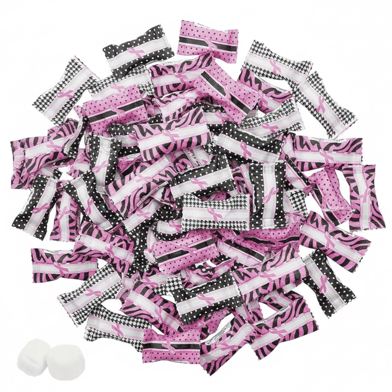 216ct Butter Mints Pink Breast Cancer Awareness - Bulk Individually Wrapped Buttermints for Fundraisers, Chemo Care Packages, Cancer Walks & Survivor Gifts