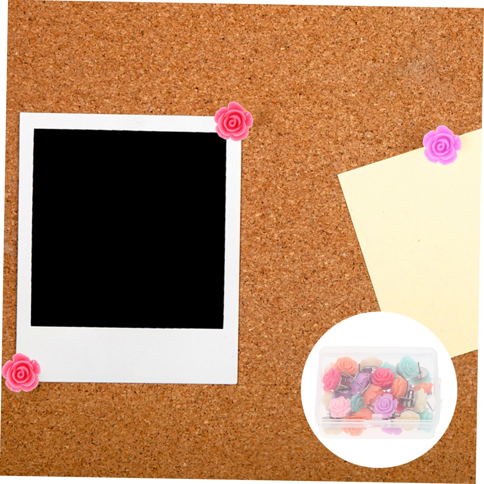 Sewroro 120stücke Dekorative Rosennadeln Für Korktafeln Süße Blumen-pushpins Aus Resin Für Büro Und Wohnraumgestaltung Farben Je