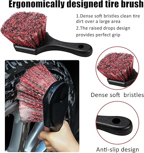 Miniatura 3 de KOFANI Kit de detalles de automóvil, 18 piezas, kit de limpieza confiable para automóvil, incluye varios cepillos de detalles de cerdas suaves para