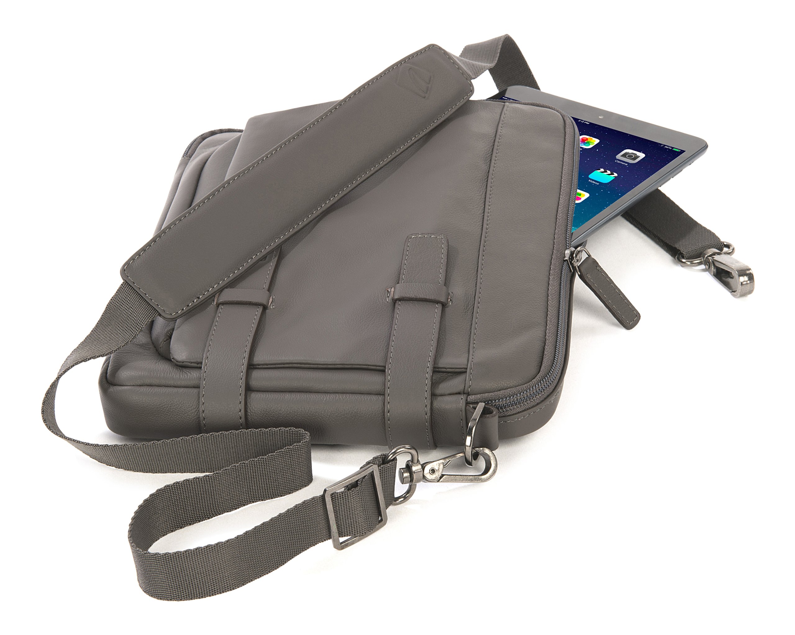 Tucano Tema Shoulder Borsa a Tracolla in Vera Pelle per iPad e Tablet