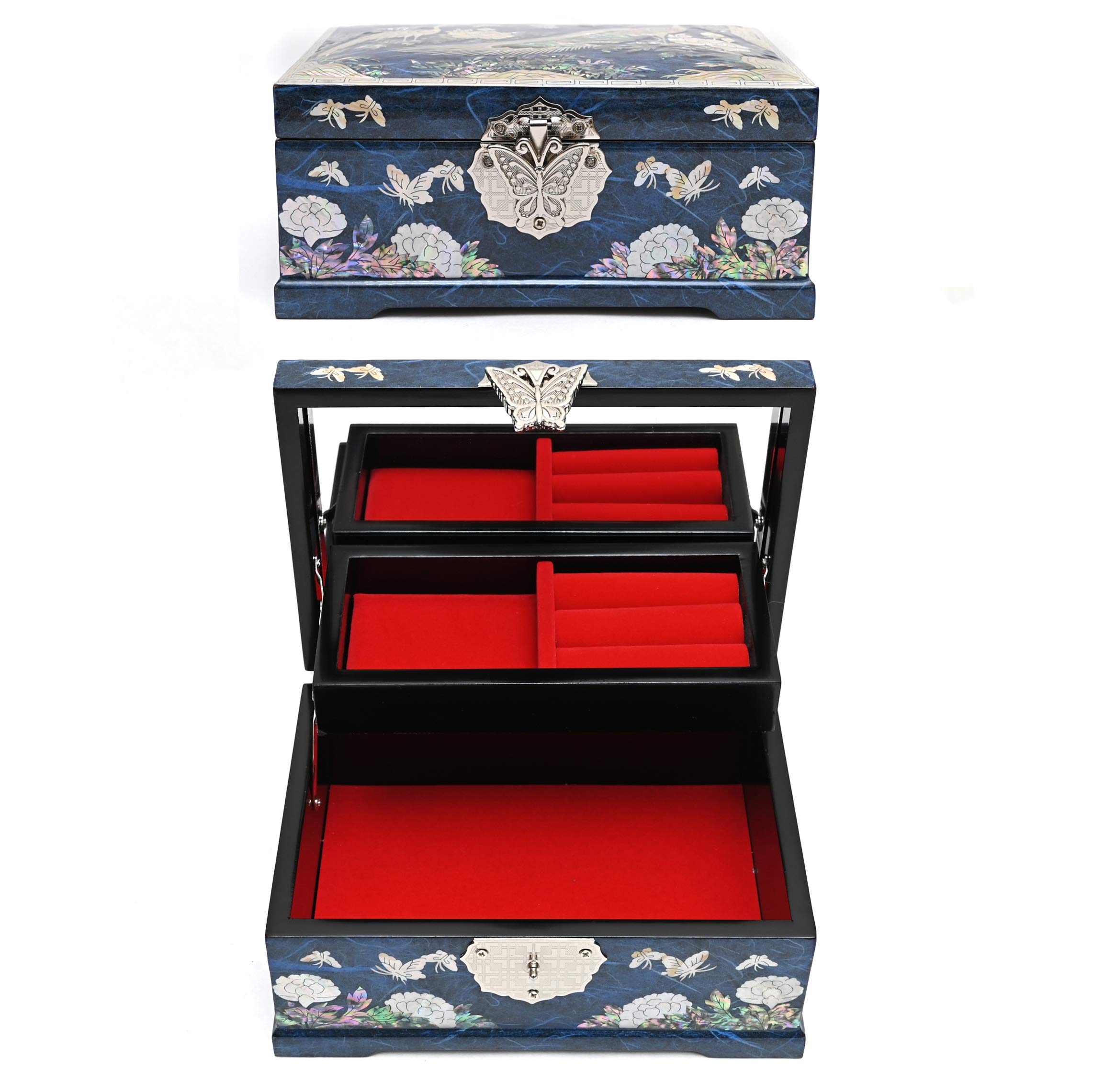 ジュエリーボックス　漆器　マザーオブパール Amazon｜MADDesign マザーオブパールジュエリーボックス マルチ