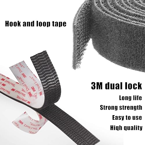 Miniatura 5 de Doble bloqueo SJ3550 - Cinta adhesiva de montaje negra de 2 x 4 pulgadas, 6 piezas, cierre reutilizable, resistente, color negro para interiores y