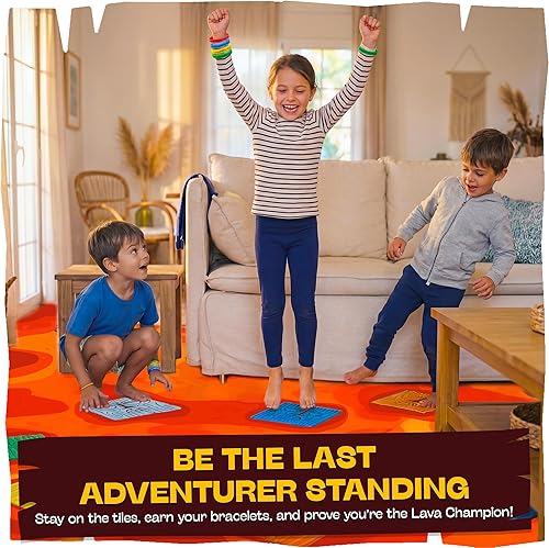 Miniatura 4 de The Floor is Lava Juego - Juegos para niños de 4 a 8 años con desafíos activos - Juegos de mesa clásicos para la familia, seguros para interiores y