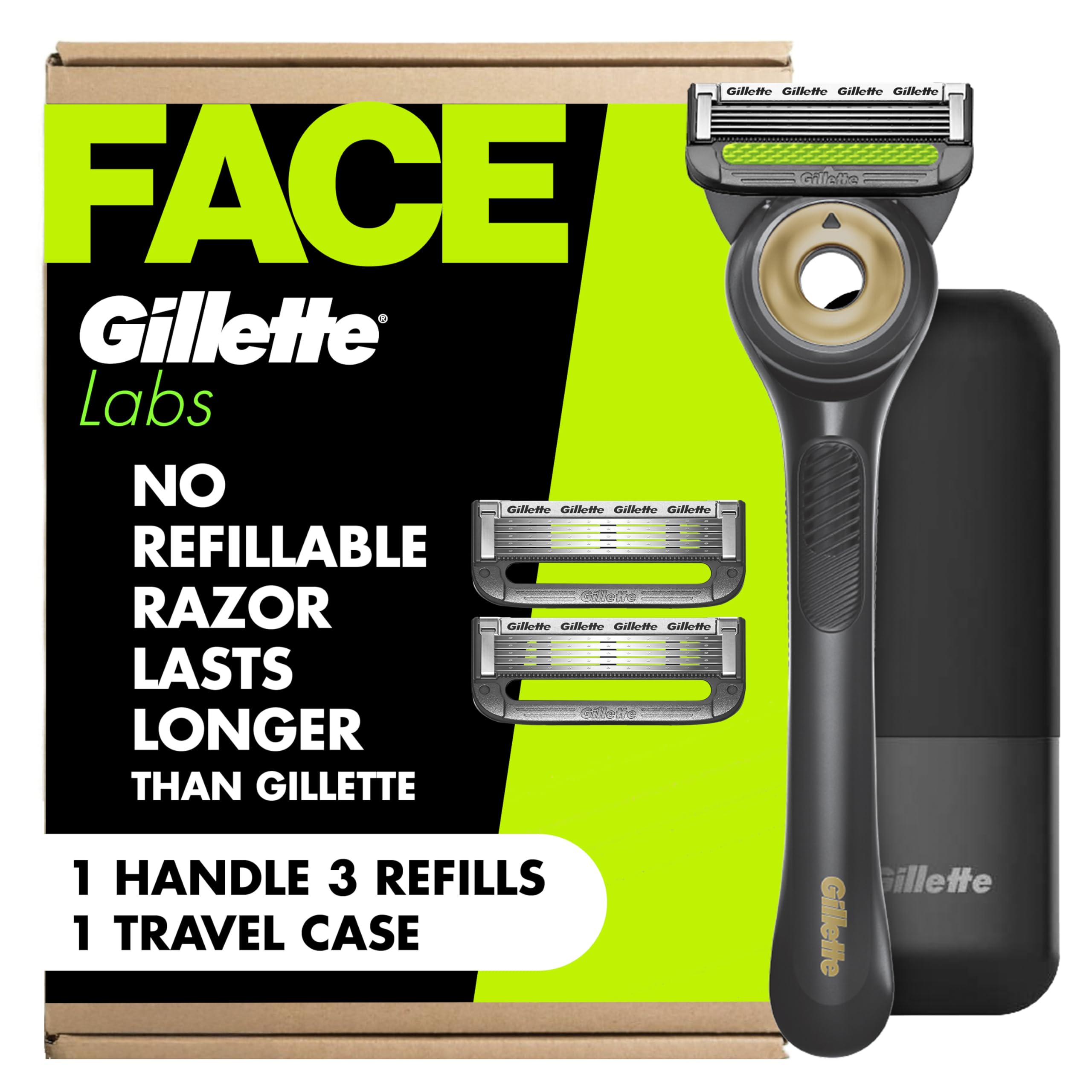 Gillette Labs 本体　ケース付き Amazon.com: GilletteLabs With Exfoliating Bar Shaving Razor For