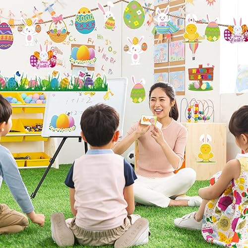 Miniatura 7 de Juego de 108 piezas de decoración para el aula del día de San Patricio, 72 piezas de recortes de trébol de trébol del día de San Patricio, 36 piezas