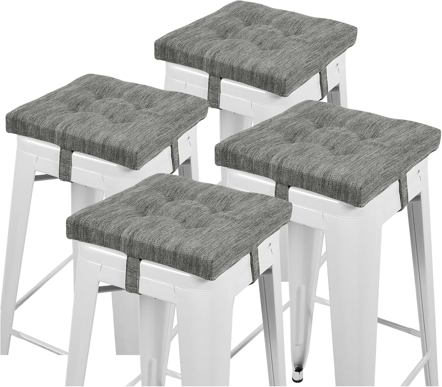 Baibu 12-Inch Square Seat Cushions Set of 4, Gray