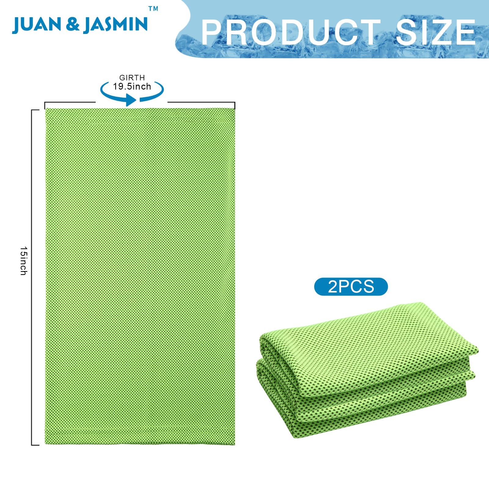JUAN & JASMIN 2 Pack Cooling Towels (19.5