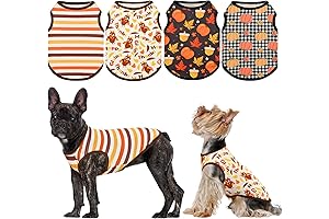 4-Pack Thanksgiving Day Dog Shirts: Festive Fall Outfits for Your Furry Friend