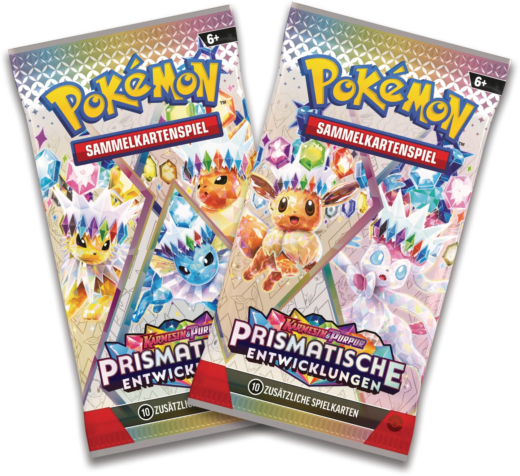 Pokémon - Gra karciana kolekcjonerska: Mini-Tin-Box Karmesin & Purpur – Pryzmatyczne zmiany: Feelinara (2 boosterpacks i 1 moneta)