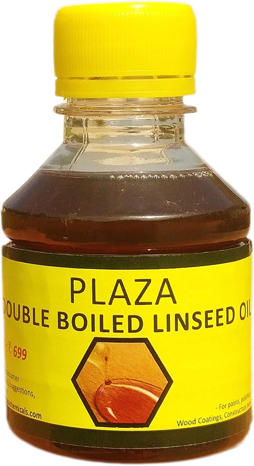 PLAZA Double Boiled Linseed Oil 100 ml Pack used for Wood Finishing, On Walls