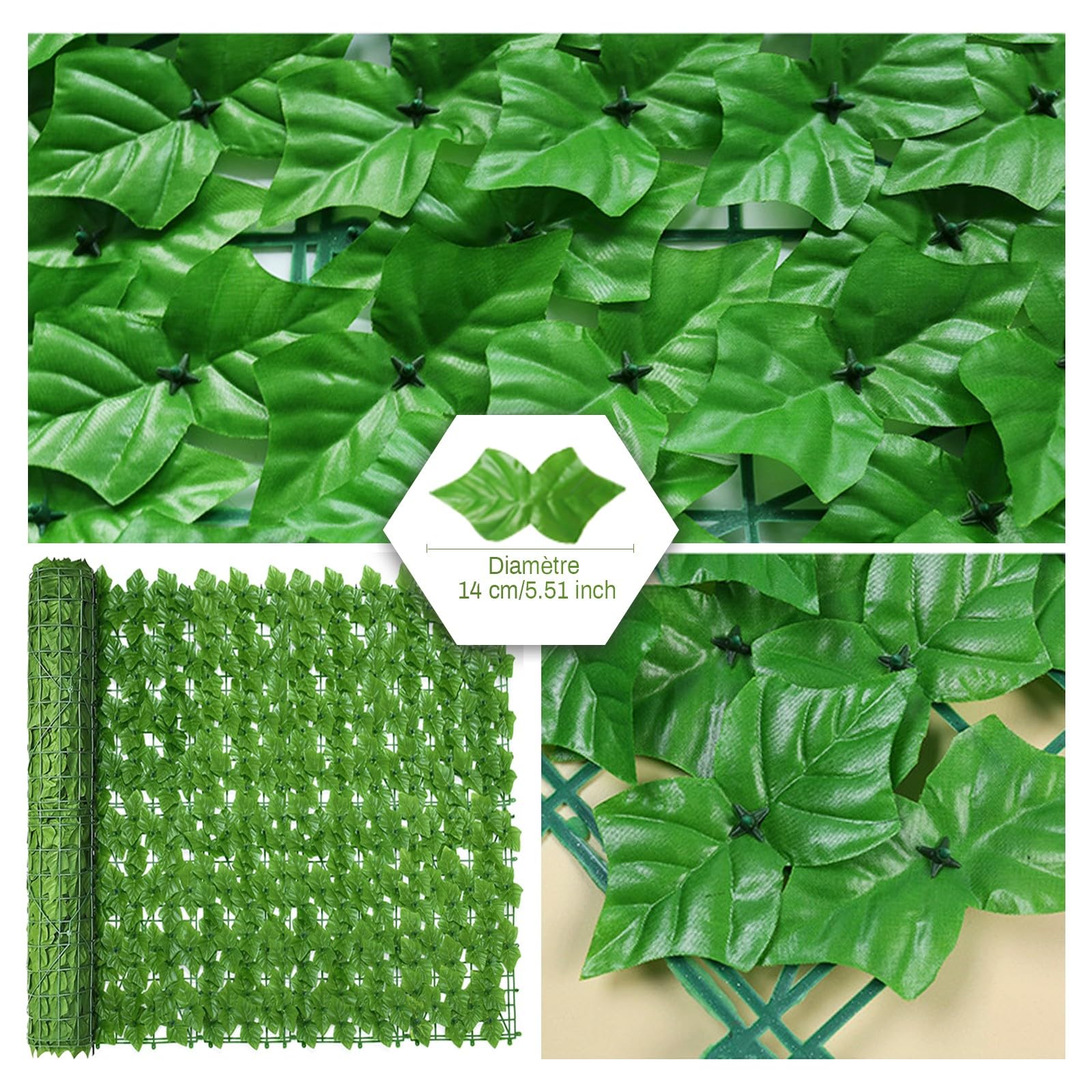 Knstliche Efeu Hecke Sichtschutz,3m x 1m,5m x 1m Balkon  Sichtschutz,Erweiterbare knstliche Hecken Zaun Faux Ivy Vine Leaf  Dekoration fr Indoor ...