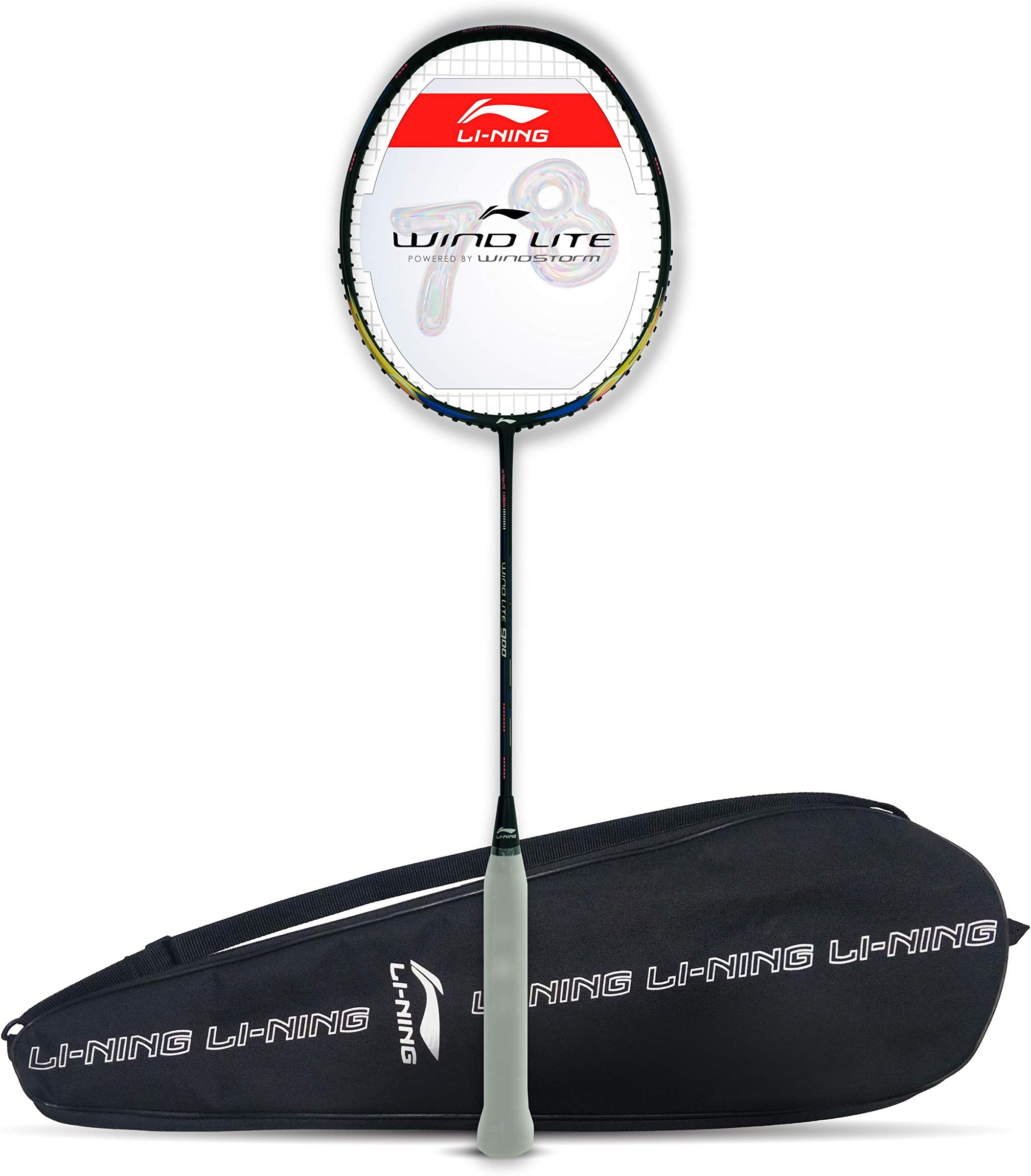 Li-Ning Wind Lite Strung Badminton Racquet with Free Full Cover (78 Grams. Powered by Windstorm)
