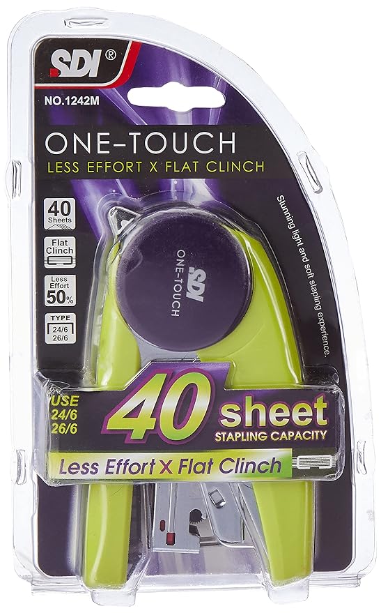 SDI 1242M One Touch Stapler, for 24/6 & 26/6 Pins, Less Effort Stapler, Stapling Capacity Upto 40 Sheets at Rs. 200
