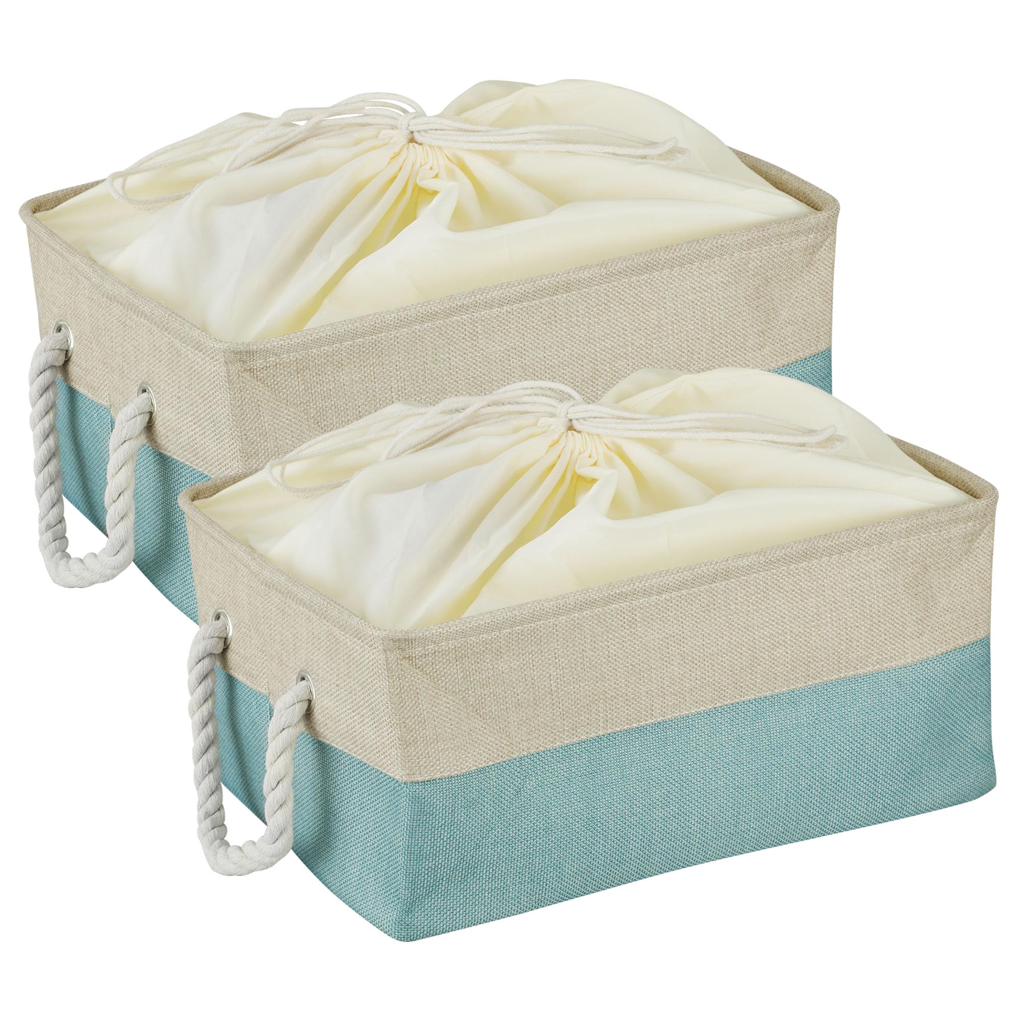 KOLORR Flourish Medium Cloth Basket with Bag | Green-Pack of 2 | Fabric Storage Organizer with Handles Foldable Baskets for Organizing Toys,Books,Shelves,Closet,Large Storage Box | 38 * 29.5 * 20 cm (B0D1Y8P6FQ) Amazon Price History, Amazon Price Tracker