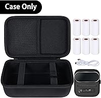 Vista 18 de khanka Hard Case with m221/M220/M110/m110s Label Maker - Portable Bluetooth Label Maker Carrying Storage Bag for Printer Labels, USB Cable and White