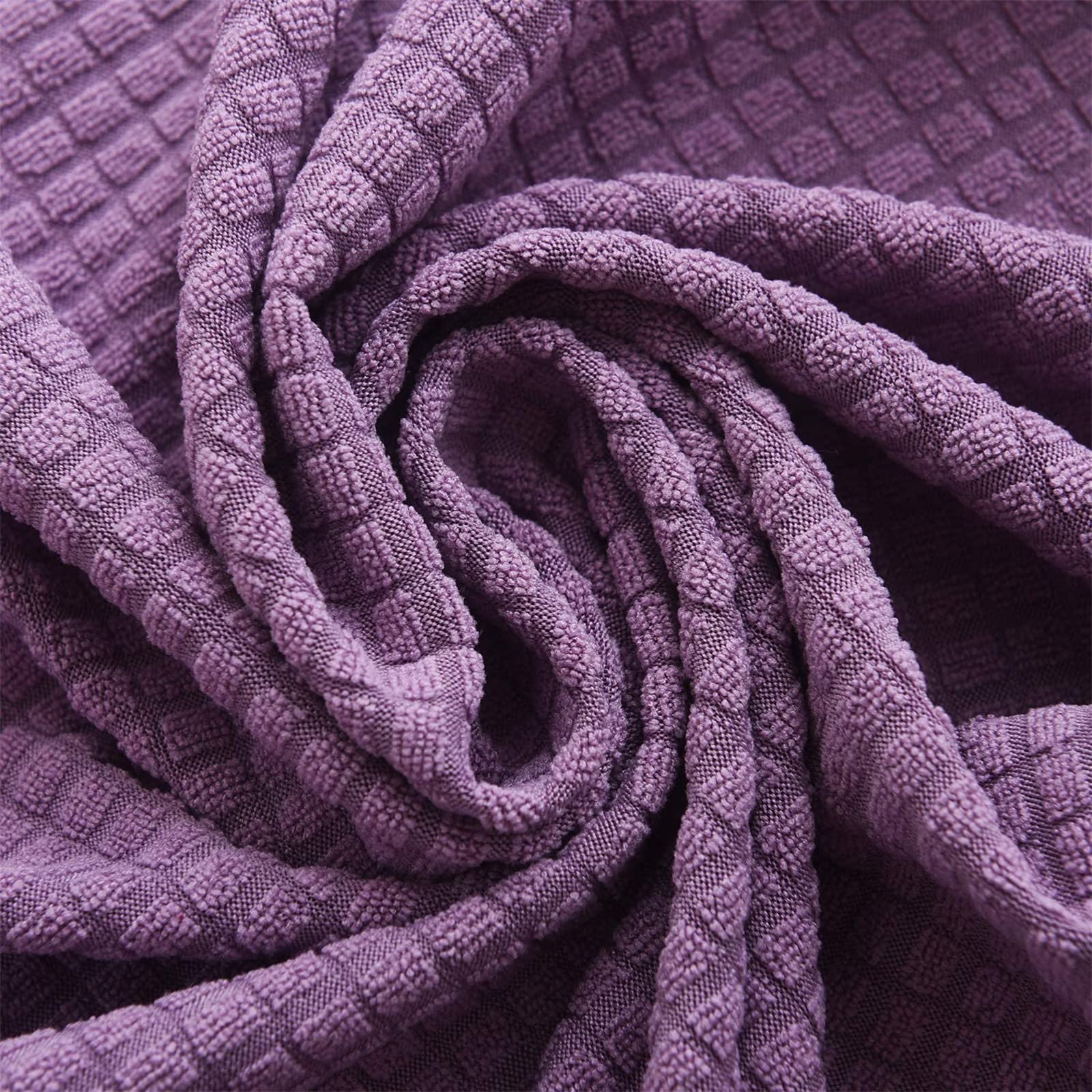 Set of 2 Stretch Armrest Covers Spandex Arm Covers for Chairs Couch Sofa Armchair Slipcovers for Recliner Sofa, Jacquard Armrest Covers, Anti-Slip Furniture Protector Washable Armcha(Color:Purple)