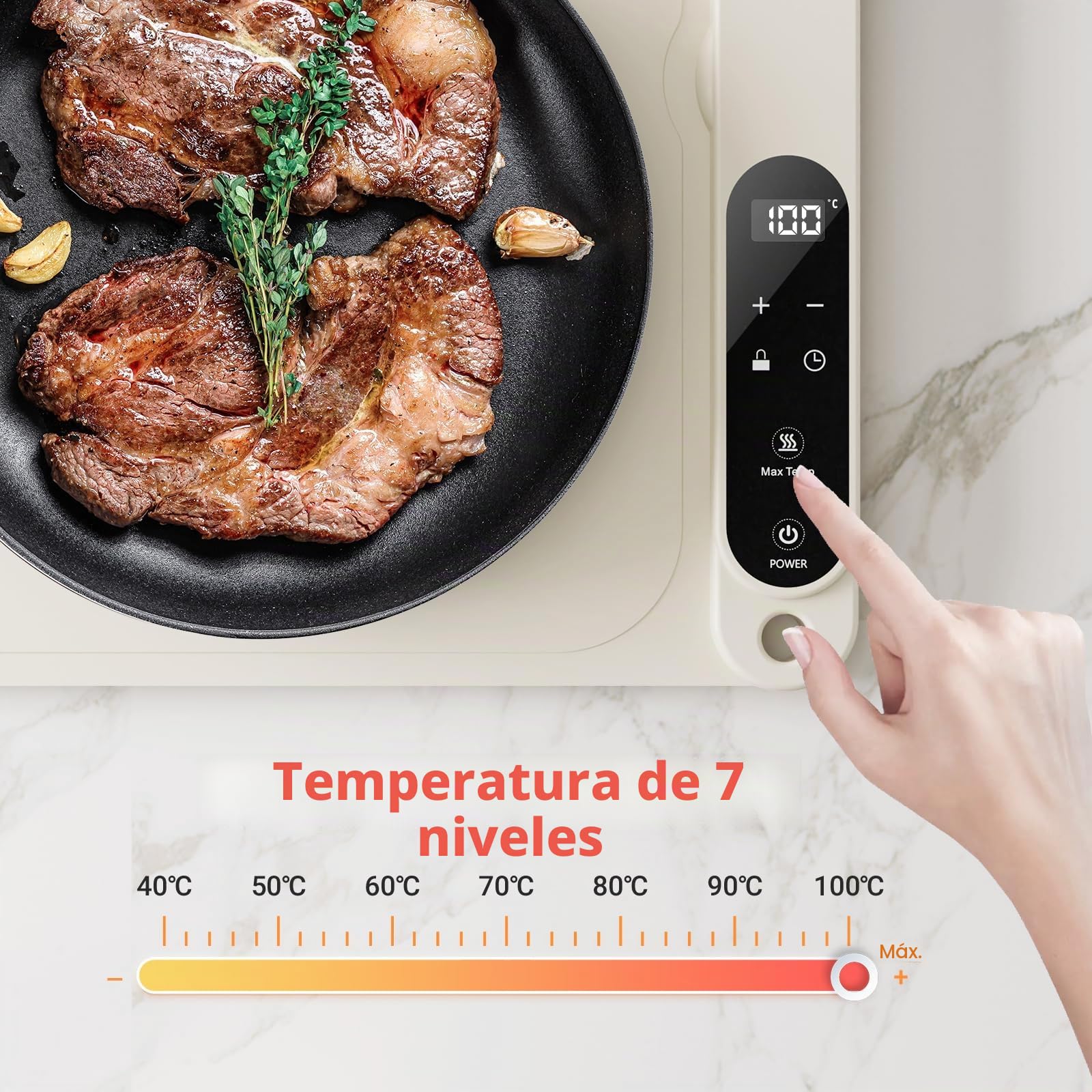 Luxbird Alfombra térmica para alimentos, alfombrilla térmica de silicona con control de temperatura, diseño mejorado de disipación de calor, protección de apagado automático, para cocina, fiesta